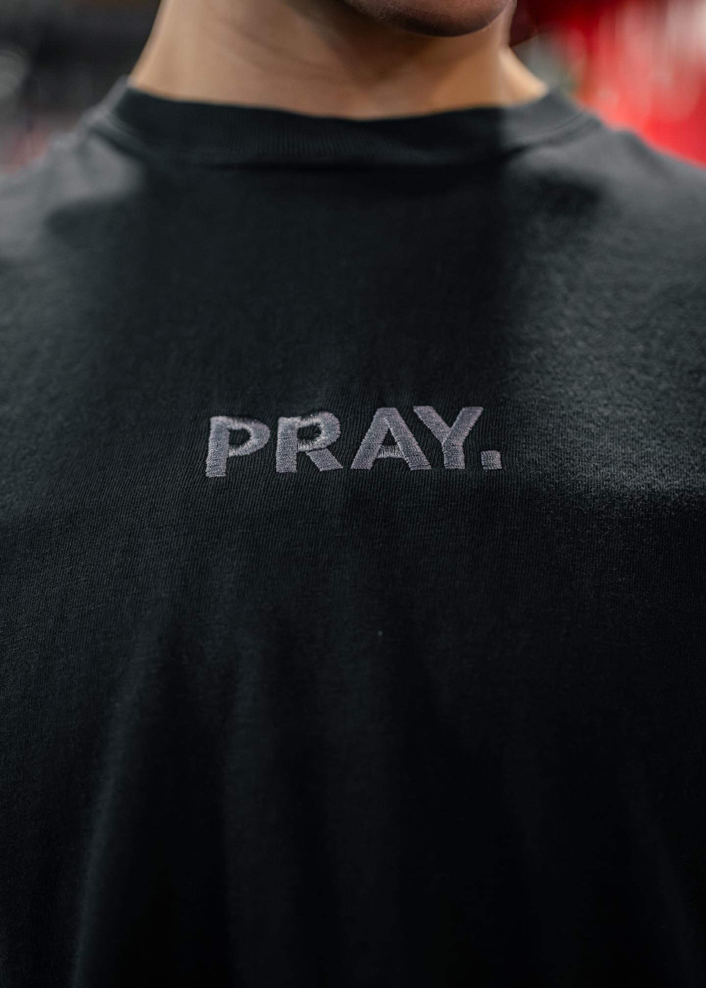 Women's Embroidered PRAY. Boxy Crop Tee