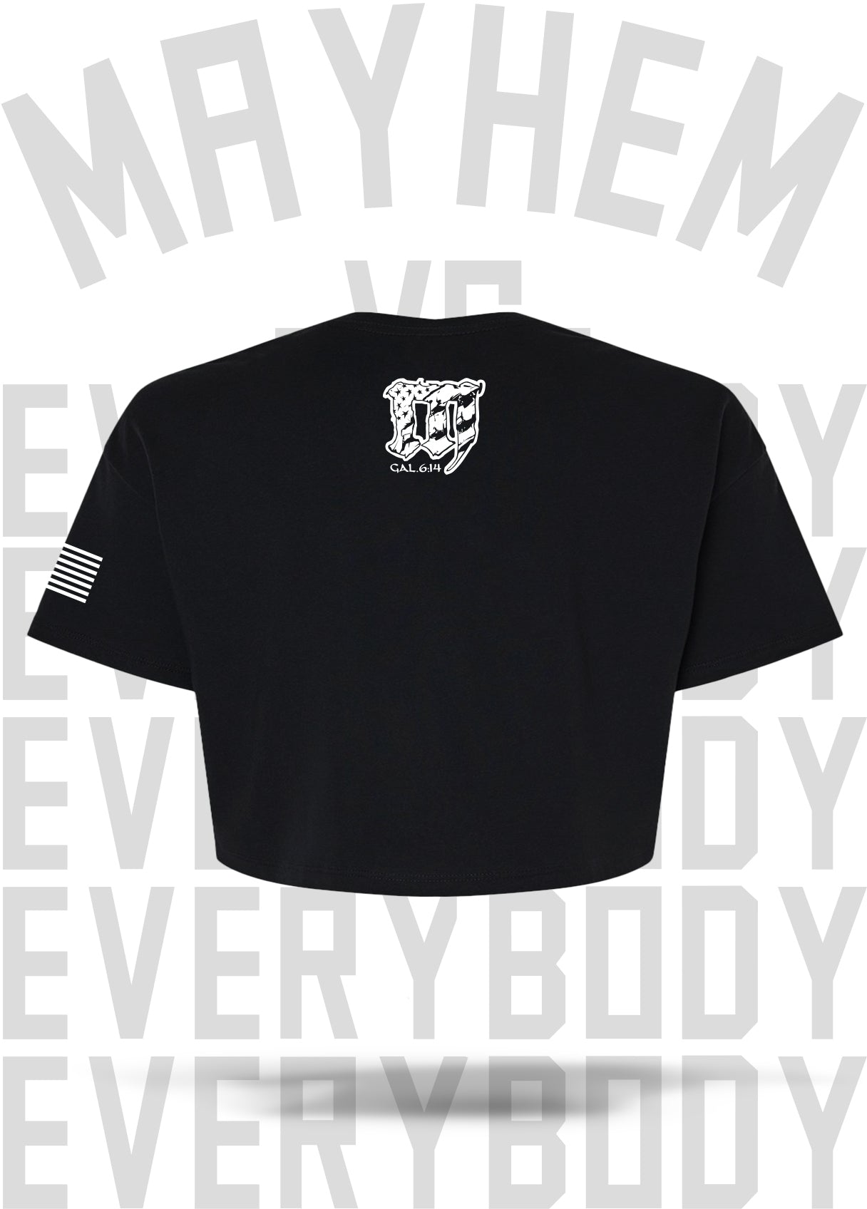 Mayhem Vs. Everybody Crop Tee: Black