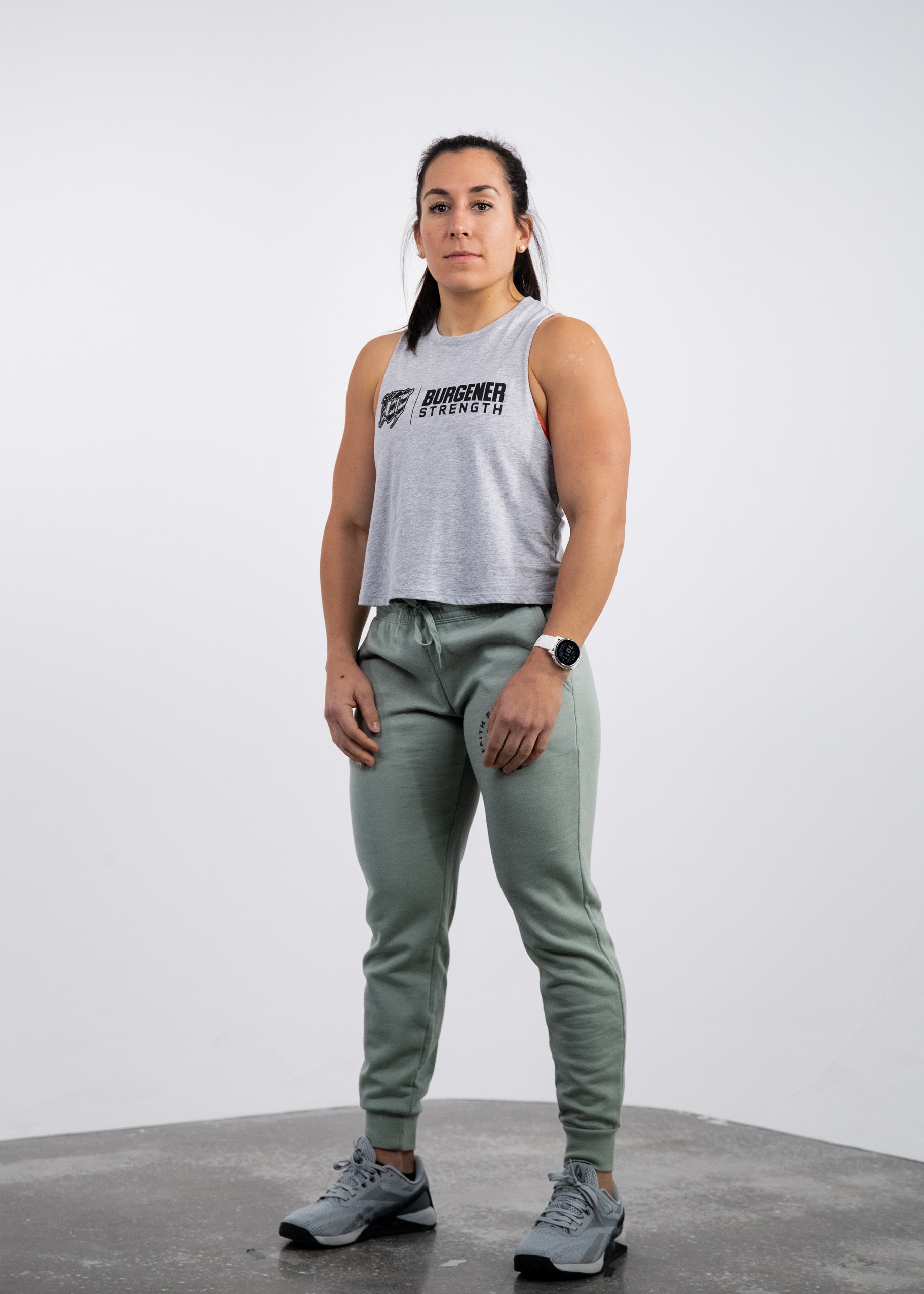 Mayhem Burgener Strength Crop Tank: Grey